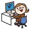 パソコンを操作する女性イラスト