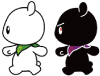 ウォーキングする、ていたんとブラックていたんイラスト