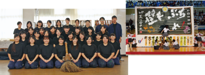 八幡中央高等学校書道部の皆さん写真
