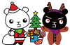 サンタ姿のていたん＆ブラックていたんイラスト