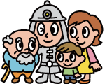 市民と消防士イラスト