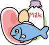 肉と魚と牛乳と玉子イラスト