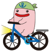 自転車に乗っているじーもイラスト