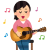 ギターを弾いている女性のイラスト