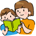 本を読む男の子と女の子