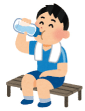 男性が水分補給しているイラスト