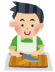 料理をしている男性のイラスト