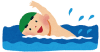 水泳をいている男の子のイラスト