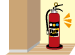 火災を小さいうちに消すために住宅用消火器を設置するイラスト