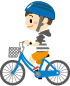 子供が自転車に乗っているイラスト