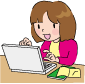 パソコンを操作している女性のイラスト