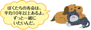 ぼくたちの寿命は、平均10年以上あるよ。ずっと一緒にいたいんだ。