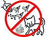 猫やハトにエサを与えないでください 猫やハトに禁止イラスト