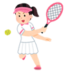 テニスをしている女性のイラスト