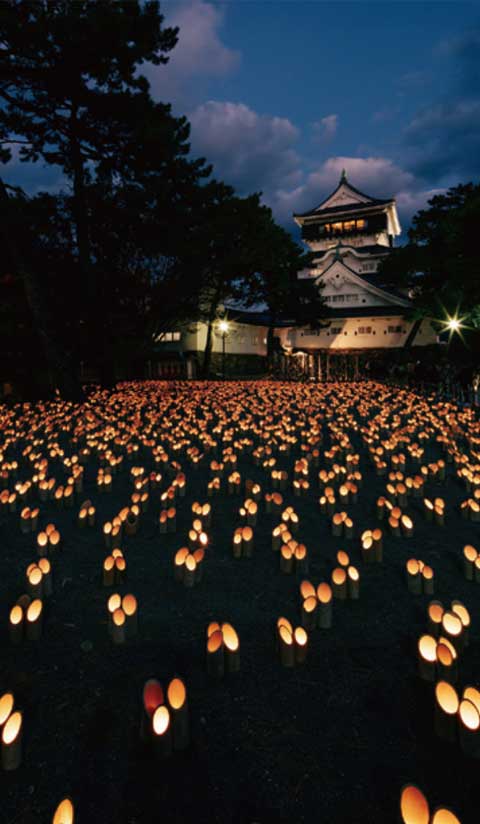 昨年の小倉城竹あかり写真