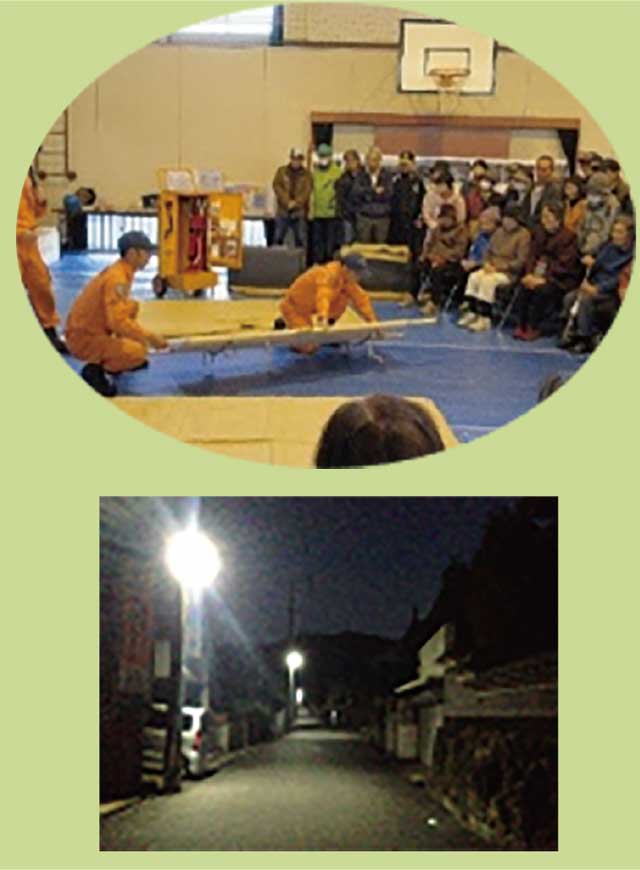 防災訓練、防犯パトロール活動写真