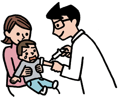 乳幼児（生後6カ月〜4歳）の接種イラスト