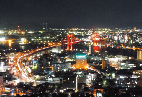 高塔山夜景キャッチコピー「河童の愛した宝石箱」写真