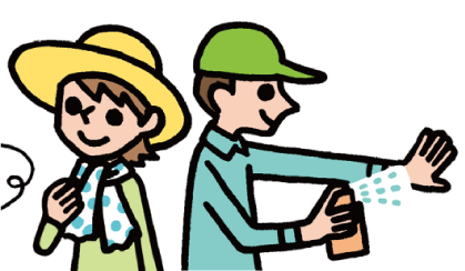 蚊やダニにも注意を！のイラスト