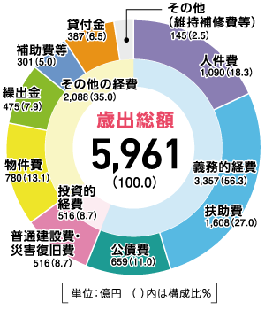 歳出総額の円グラフ