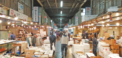 卸売市場の年末販売写真