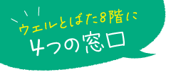 ウェルとばた8階に4つの窓口