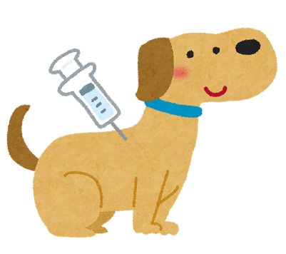 狂犬病予防注射と飼い犬登録をイラスト