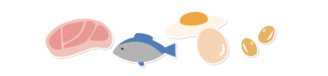 肉・魚・卵・大豆製品のイメージイラスト