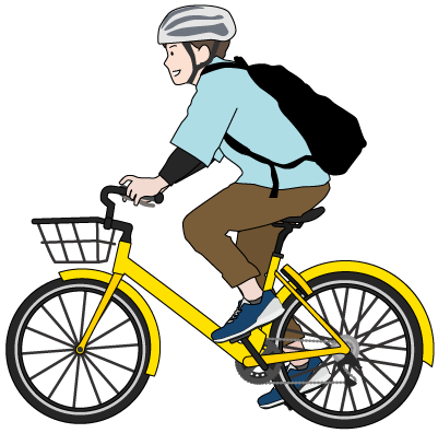 自転車に乗っている男性のイラスト