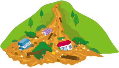 土砂災害のイラスト