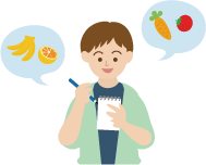 メモを取る男性のイラスト