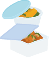 食品をストックするイラスト