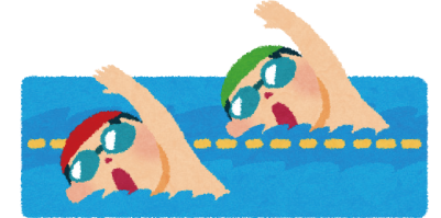 水泳中のイラスト
