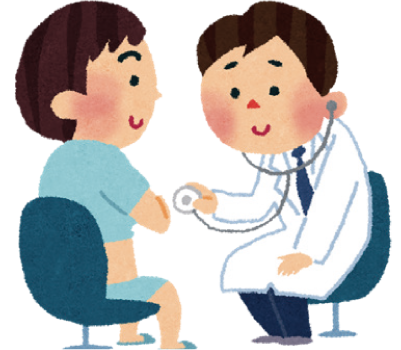 健診中のイラスト