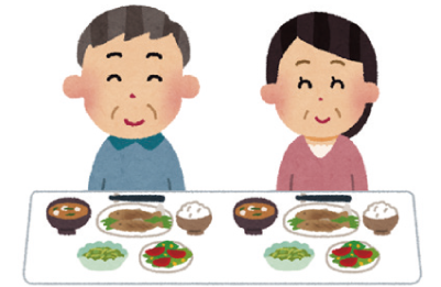 食事中のイラスト