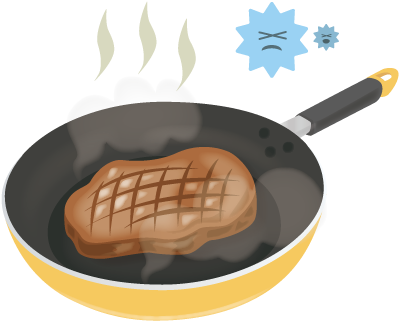 お肉を焼くイラスト