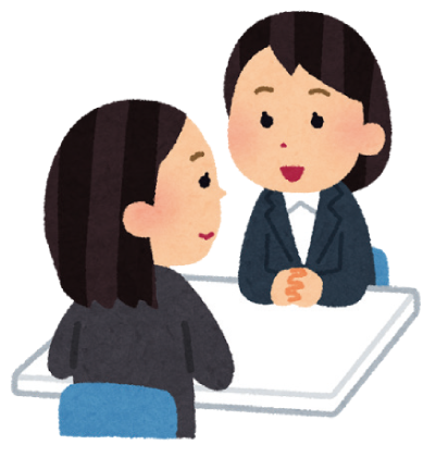 相談中の女性のイラスト