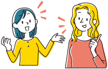 会話をしているイラスト