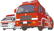 消防車と救急車のイラスト