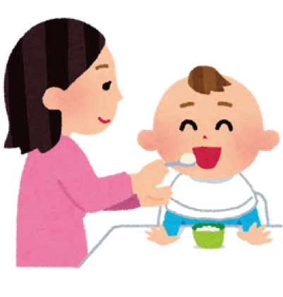 マタニティ教室の妊娠中の食事の話、歯の健康の話などのイラスト