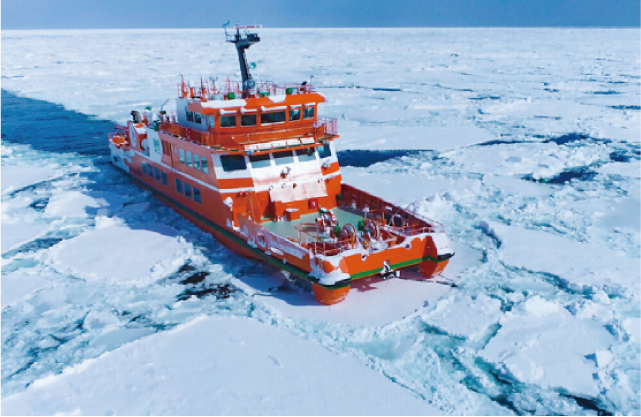 北海道・流氷フライトの様子