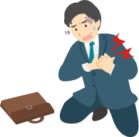 心臓を抑える男性のイラスト