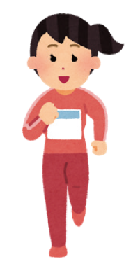 走っている女性のイラスト
