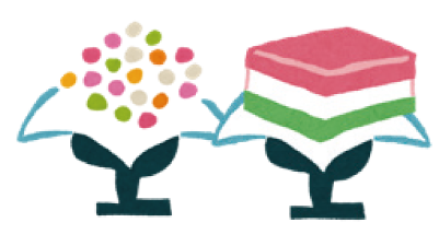 ひなあられと菱餅のイラスト