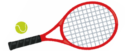 テニスラケットとテニスボールのイラスト