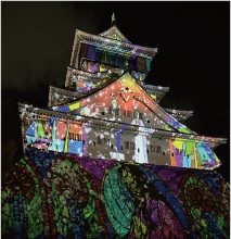 ライトアップされた小倉城