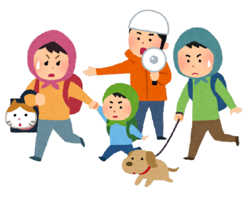 避難するイラスト