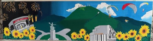 中学生が描いた巨大壁画
