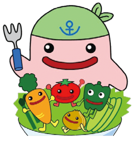 野菜を食べるじーものイラスト