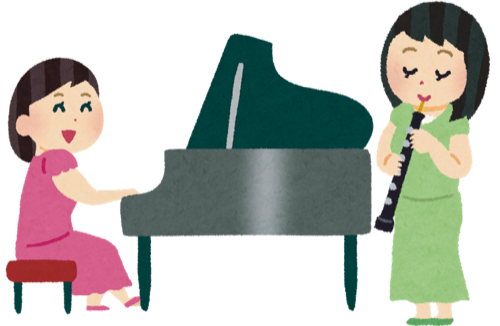 演奏するイラスト